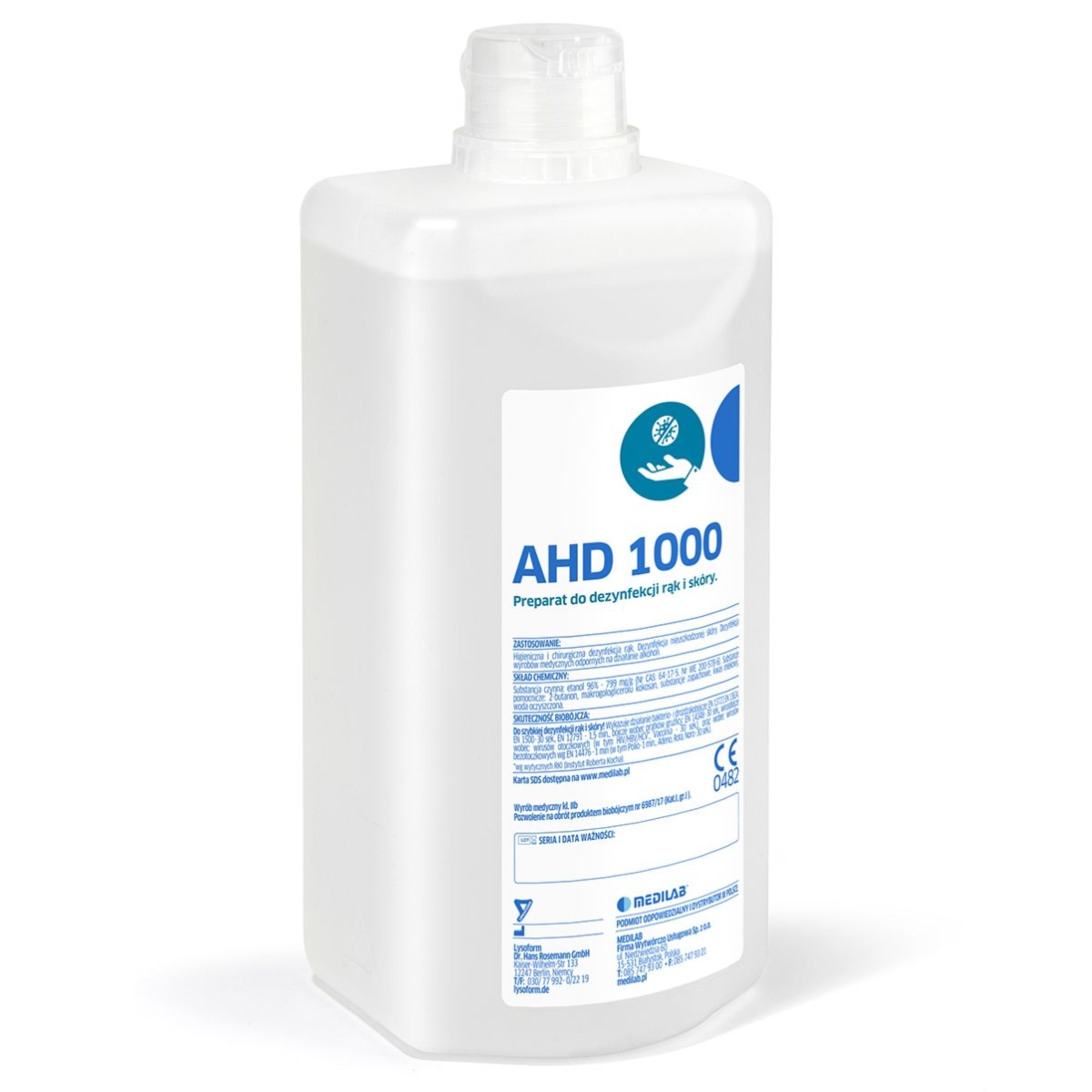 AHD 1000 do higienicznej i chirurgicznej dezynfekcji skóry - 500ml