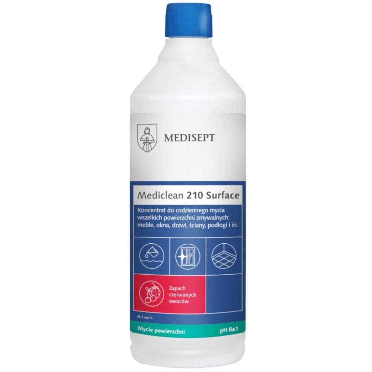 MEDICLEAN 210 Surface Medisept- koncentrat do mycia powierzchni - Czerwone Owoce1L