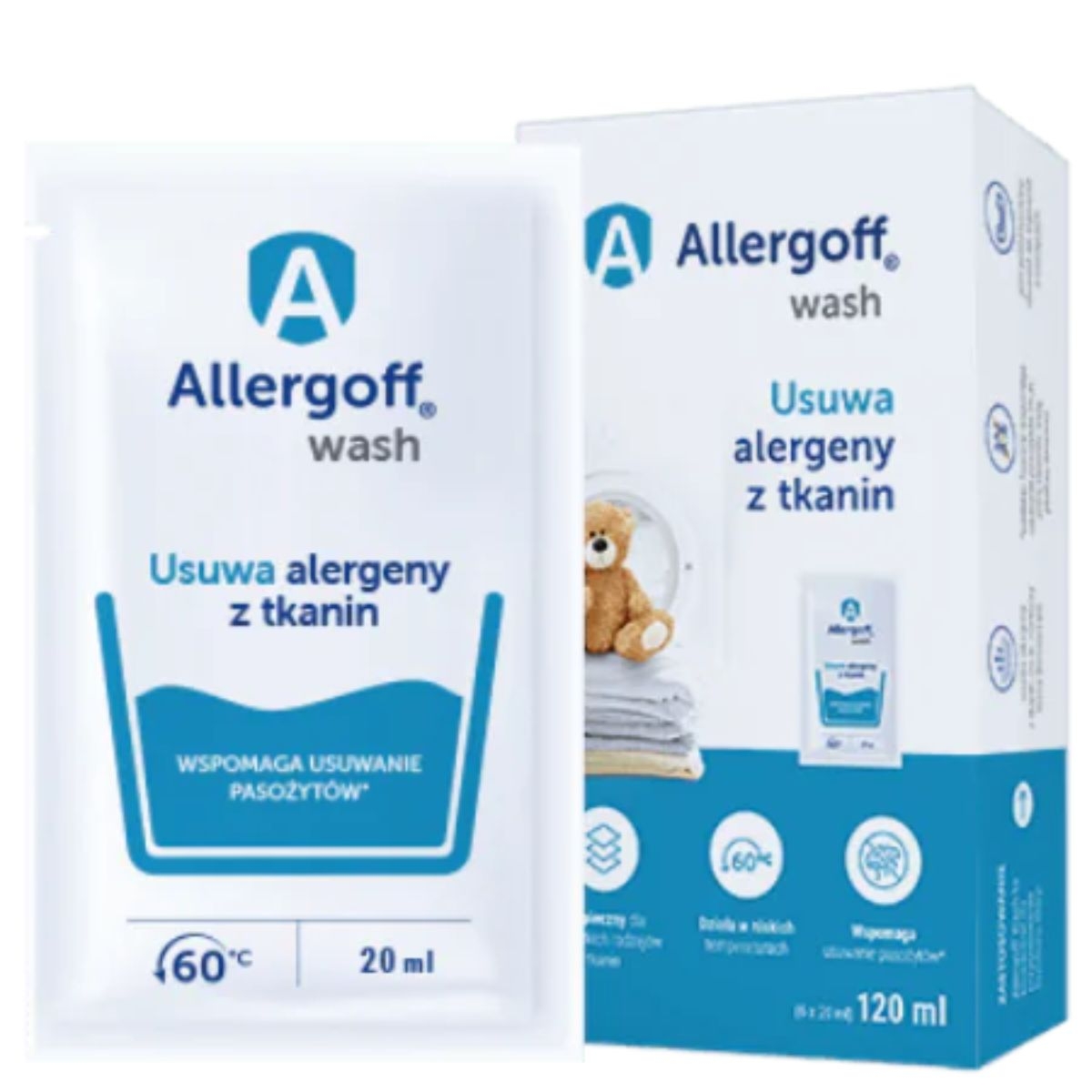 Allergoff Wash dodatek do prania usuwa alergeny 6szt x 20 ml