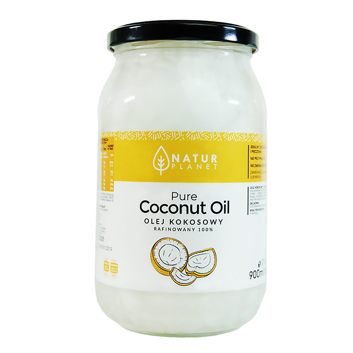 Natur Planet Olej Kokosowy Rafinowany - 900 ml