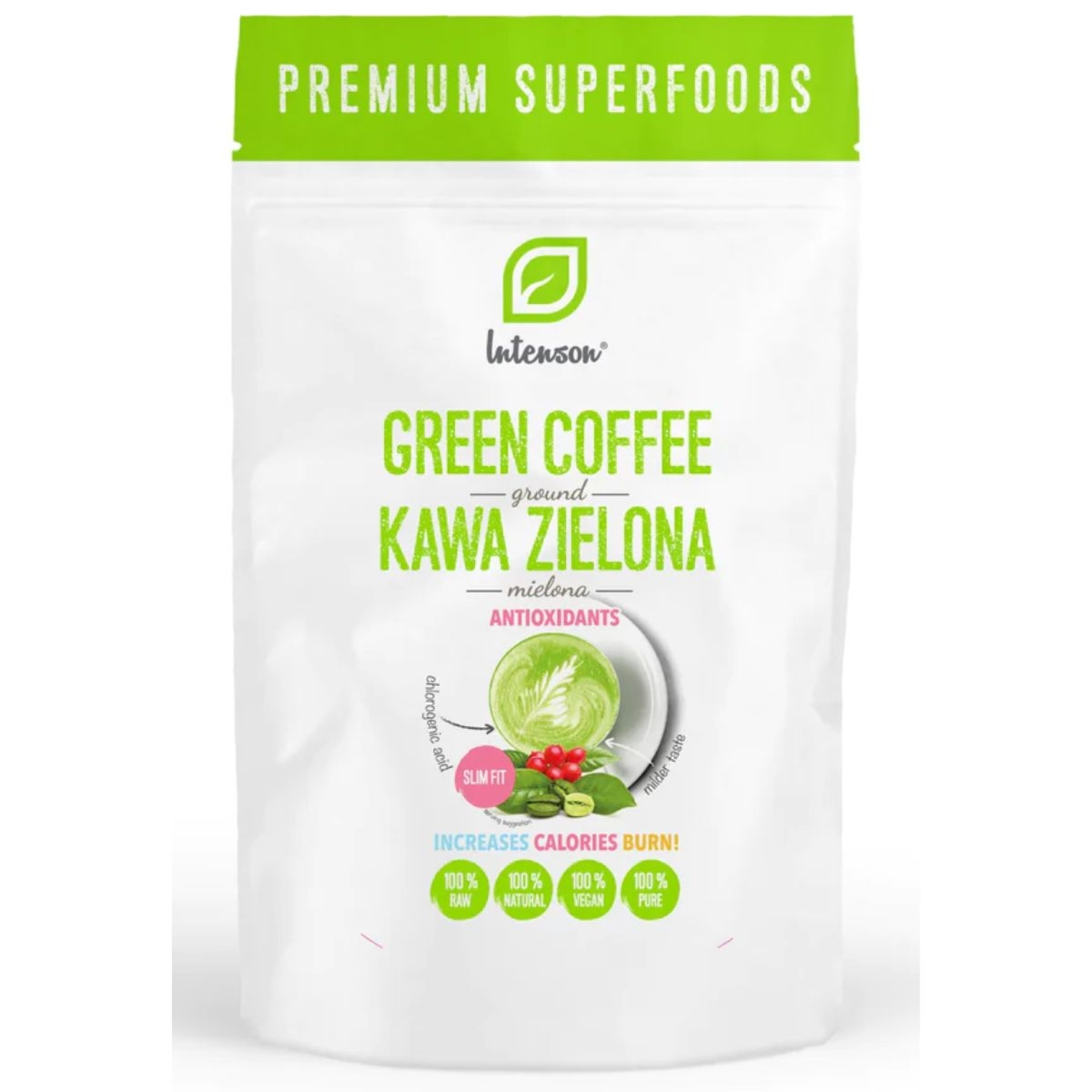 Intenson Kawa Zielona Mielona - Smaczna ochrona antyoksydacyjna - 250g