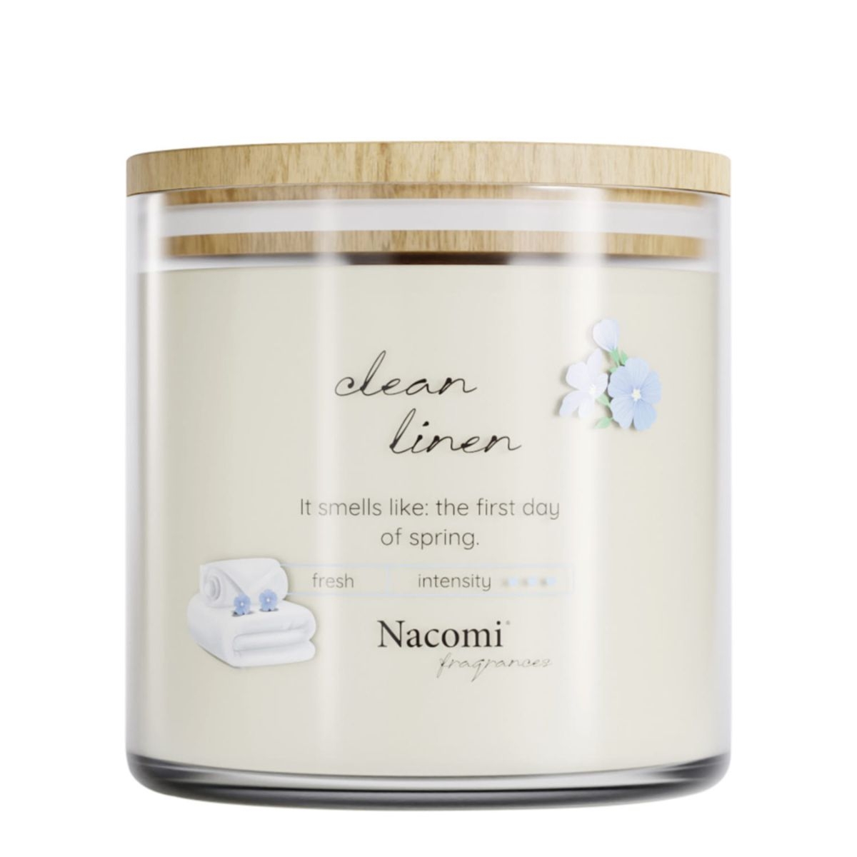 Nacomi Świeca sojowa - Clean linen 450 g