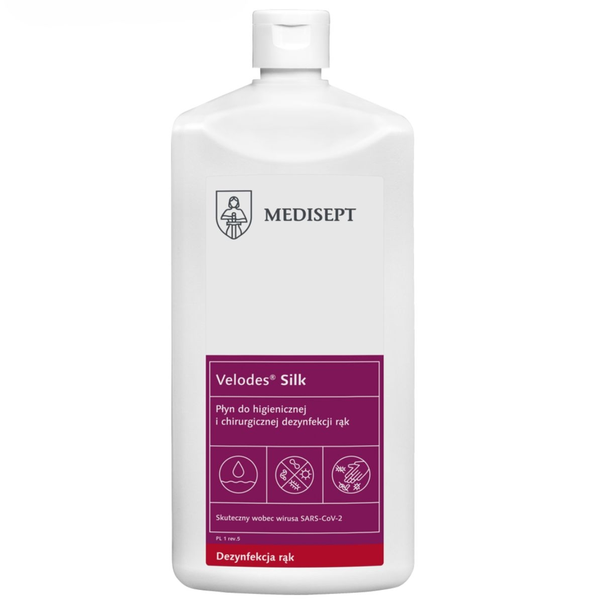 Medisept Velodes Silk - preparat do dezynfekcji rąk-butelka-1L