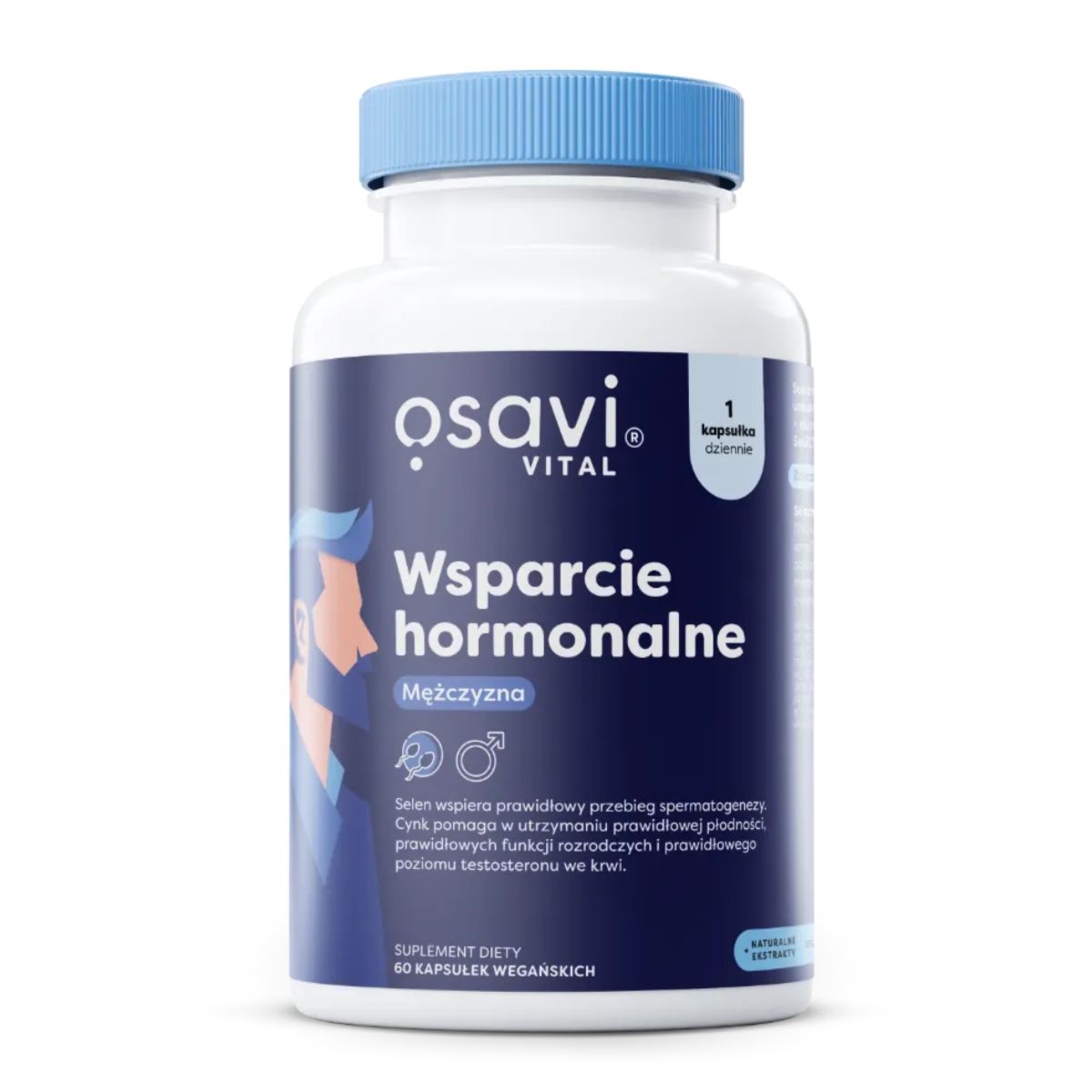 Wsparcie hormonalne Mężczyzna OSAVI - 60 kapsułek wegańskich