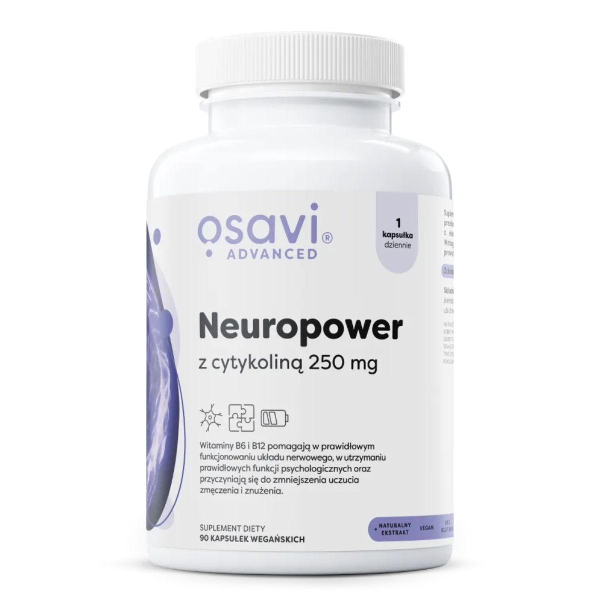 Neuropower z cytykoliną 250 mg OSAVI - 90 kapsułek wegańskich