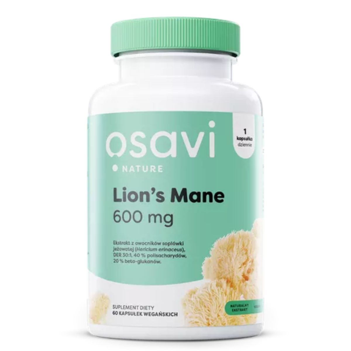 Osavi Lion’s Mane 600 mg - ekstrakt z owocników soplówki jeżowatej - 60 kapsułek