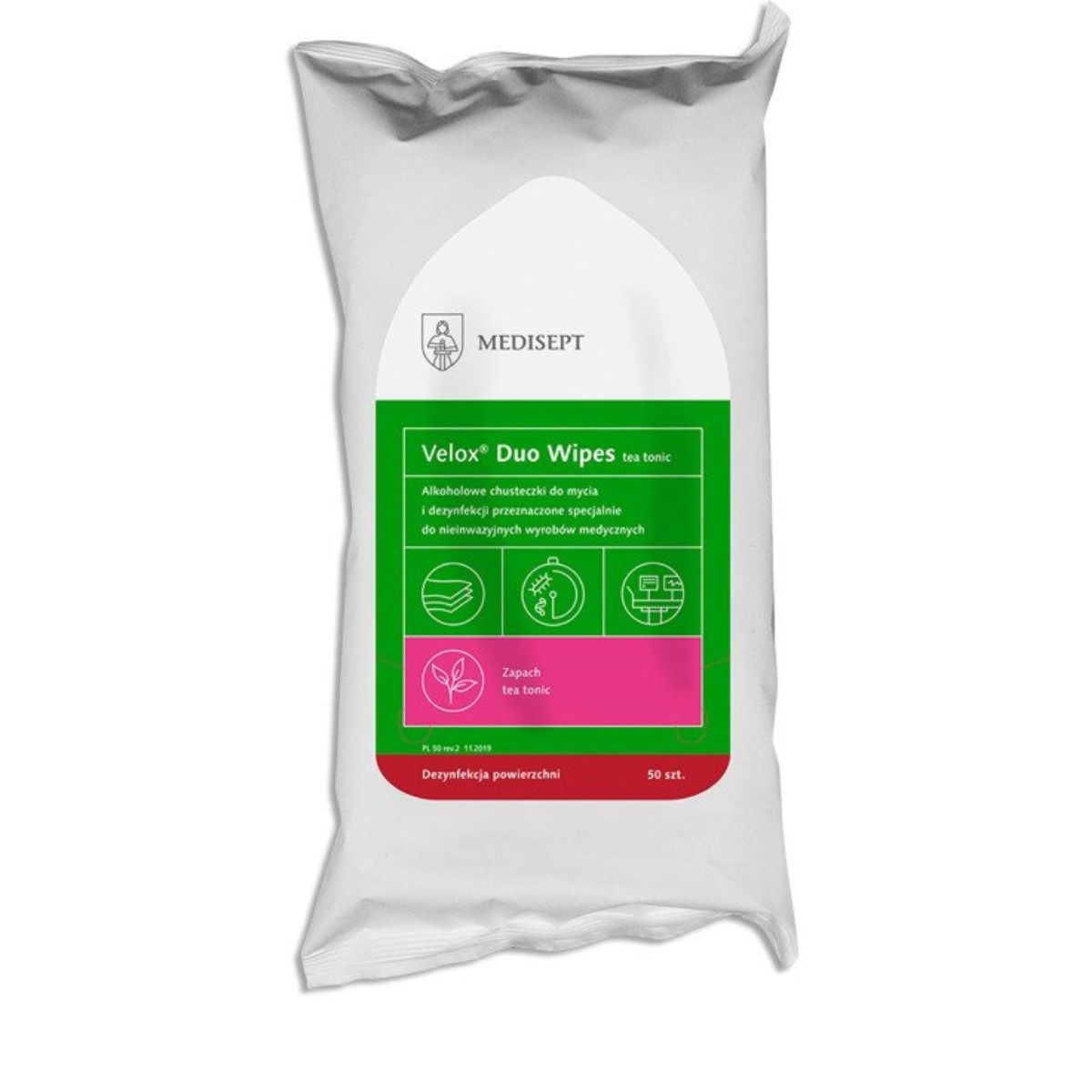 Velox Duo Wipes Medisept - Flow Pack 50 sztuk