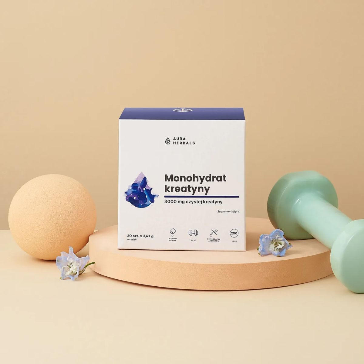 Aura Herbals Kreatyna Monohydrat - 30 saszetek po 3,41g