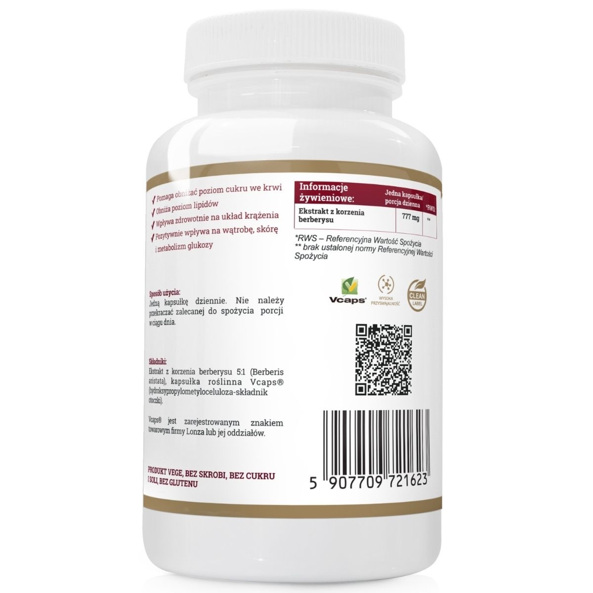 Ekstrakt z berberyny 777mg Berberis Aristata Progress Labs - 90 kapsułek