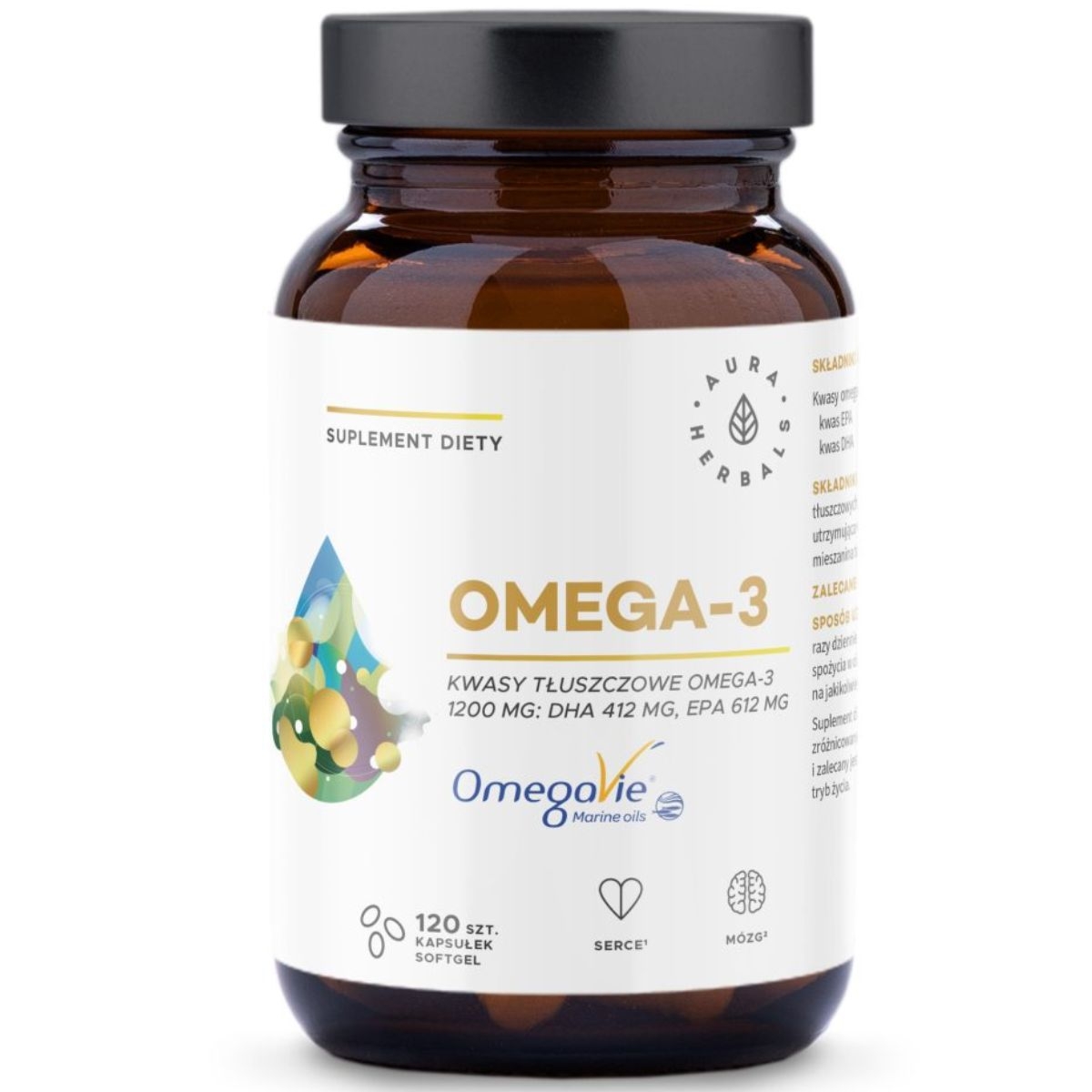 Aura Herbals - Omega-3 1200 mg - kapsułki softgel 120 sztuk