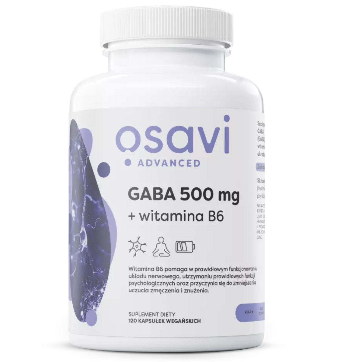 Osavi - GABA 500mg + Witamina B6 - 120 kapsułek wege