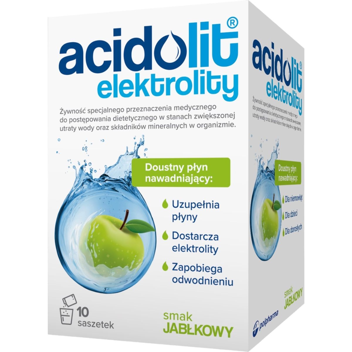 Acidolit Elektrolity - proszek do przygotowania roztworu doustnego - 10 saszetek jabłkowych