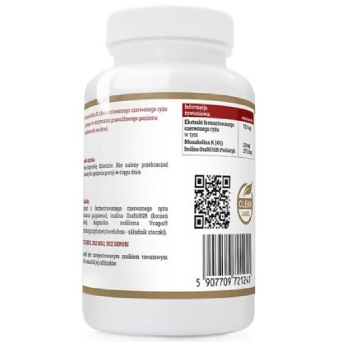 Monakolina K czerwone drożdże ryżu Progress Labs - 60 kapsułek vege