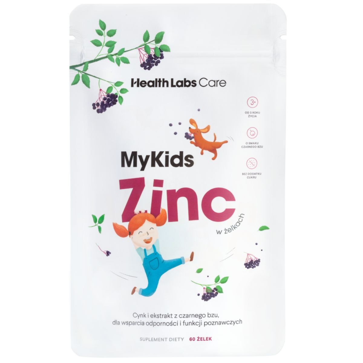 Health Labs MyKids Zinc w żelkach - bez glutenu, laktozy dla vegan - 60 żelek