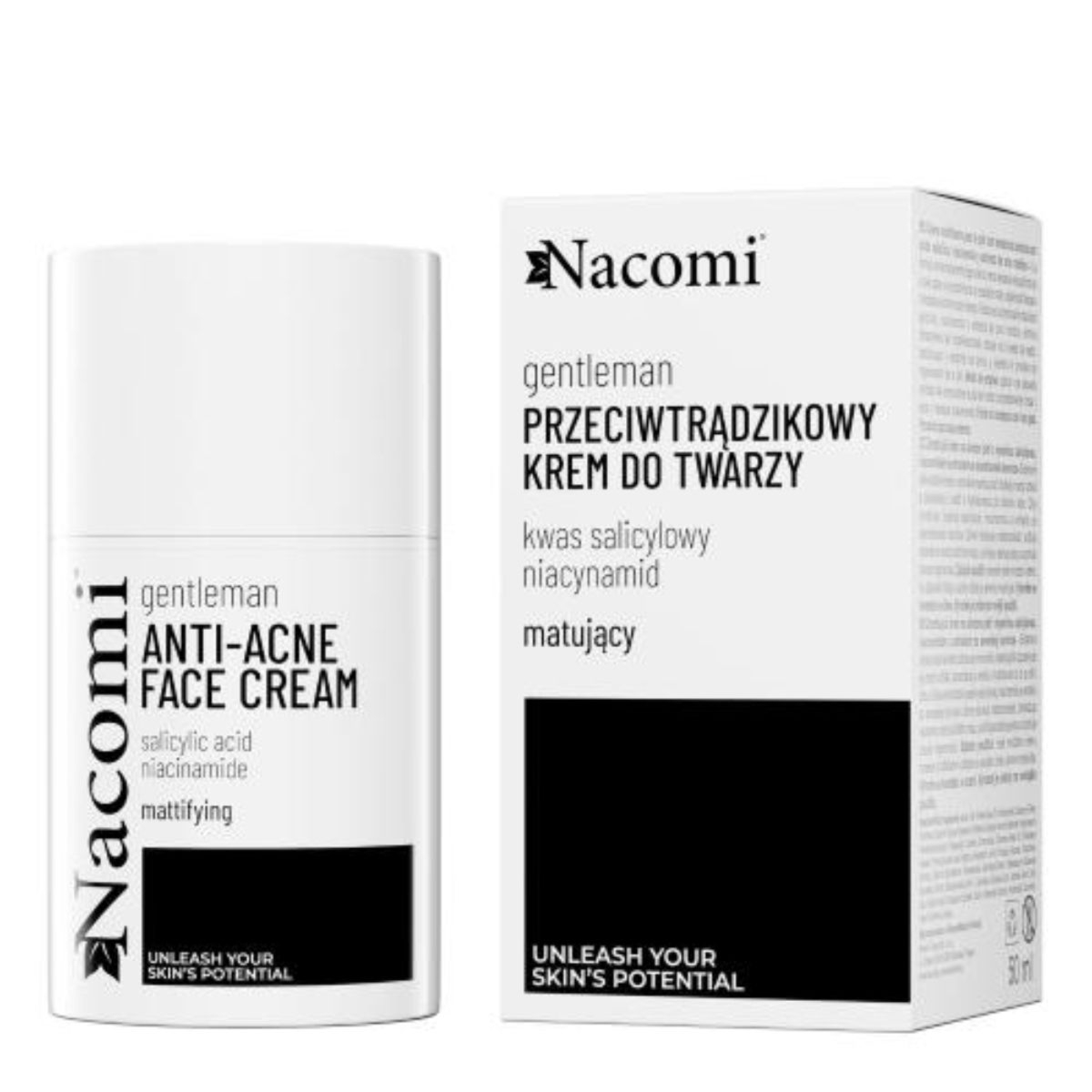 Nacomi GentleMan - Krem do Skóry Trądzikowej z Kwasem Salicylowym - 50ml