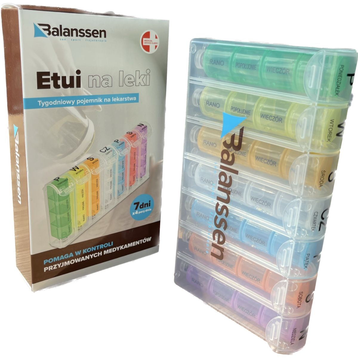 Etui, pojemnik, kasetka na leki 4 pory dnia - 7 dni