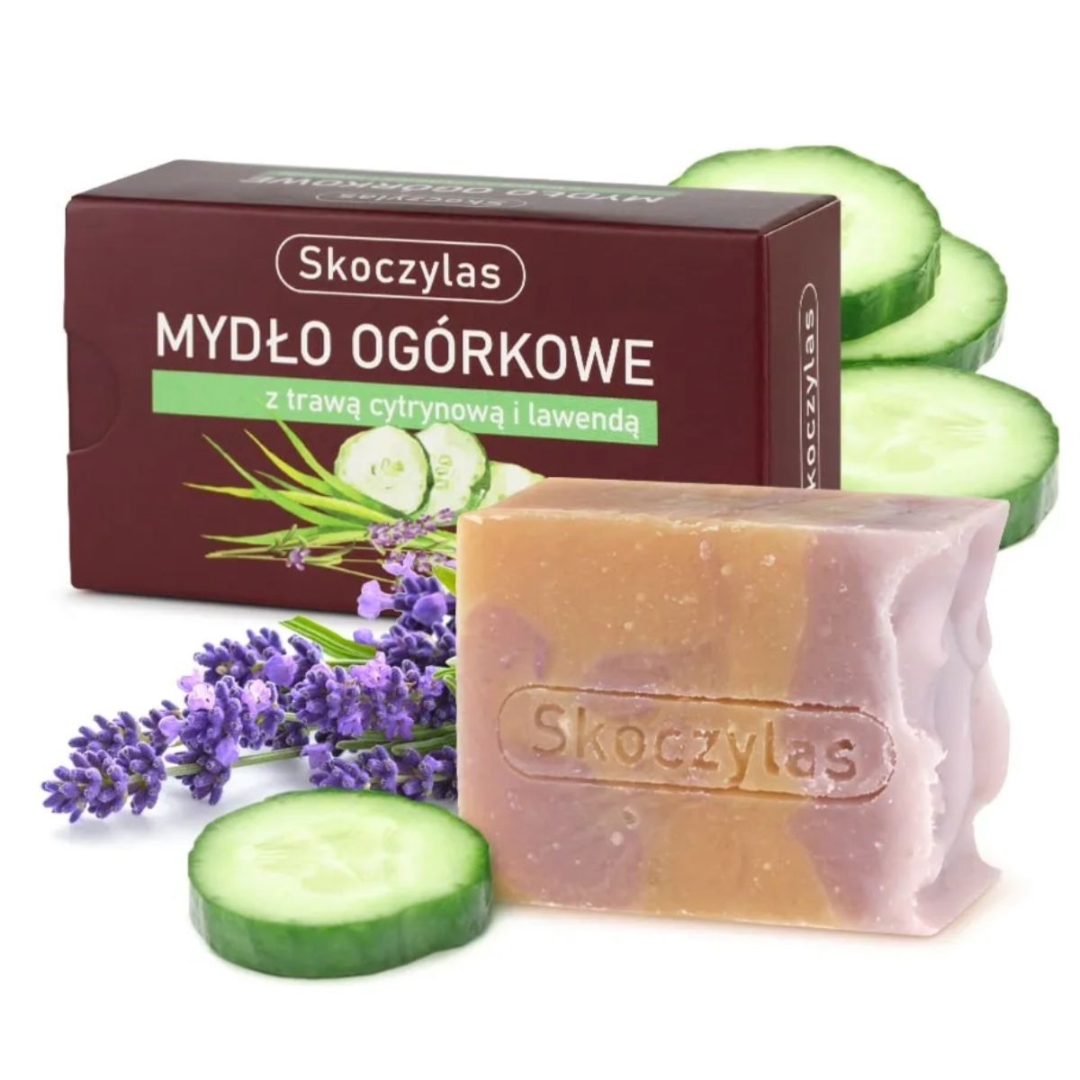 Mydło ogórkowe z trawą cytrynową i lawendą - 100 g