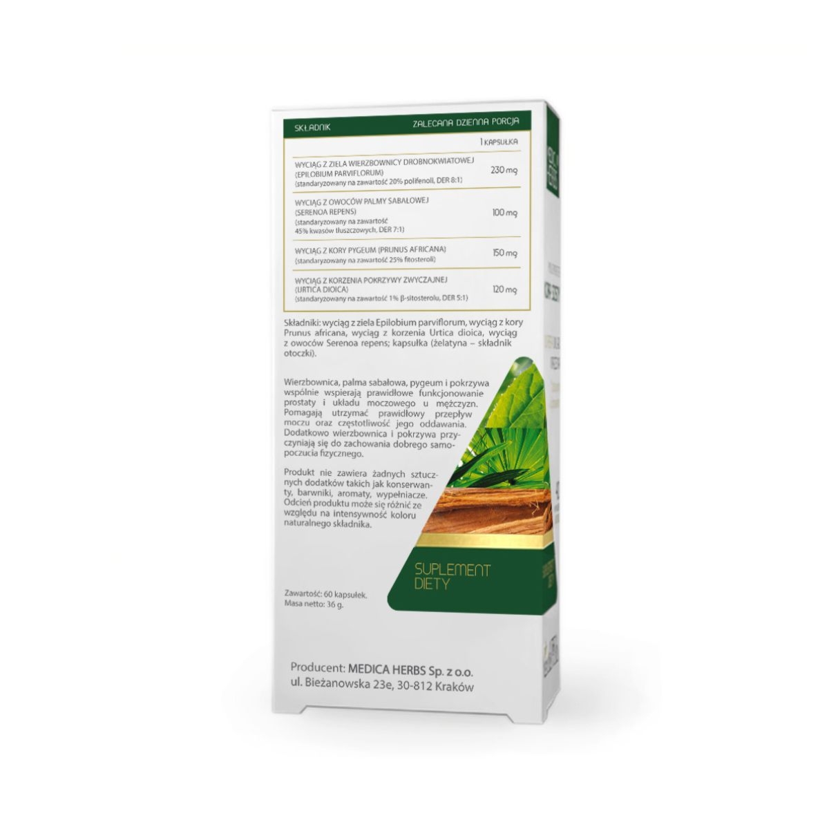 Medica Herbs Wierzbownica Palma Sabałowa Pygeum - 60 kapsułek