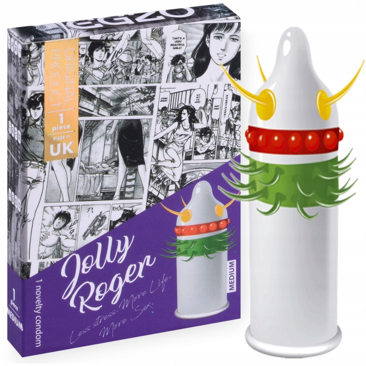 Egzo prezerwatywy Egzo Jolly Roger - 1 sztuka