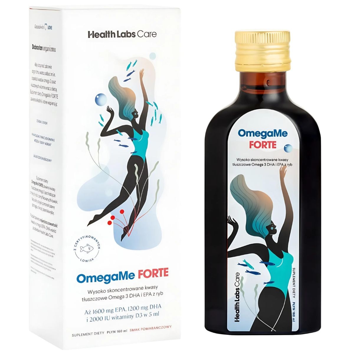 Zdjęcia - Witaminy i składniki mineralne Forte OmegaMe  kwasy omega 3 DHA i EPA z ryb w płynie - 160 ml 