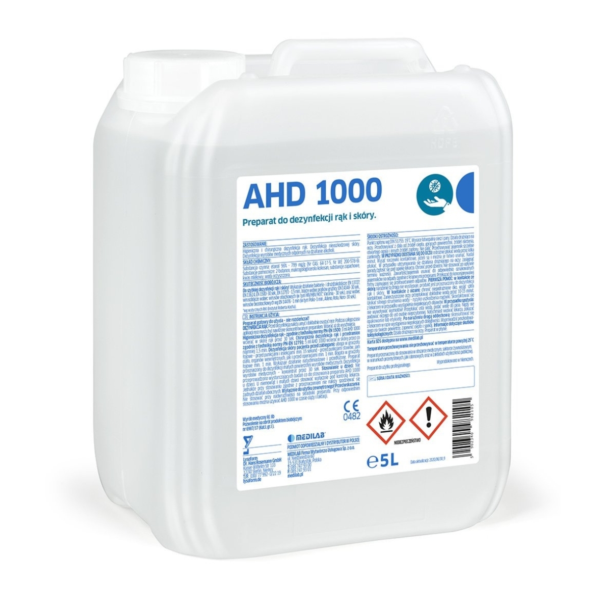 AHD 1000 do higienicznej i chirurgicznej dezynfekcji skóry - 5l, kanister