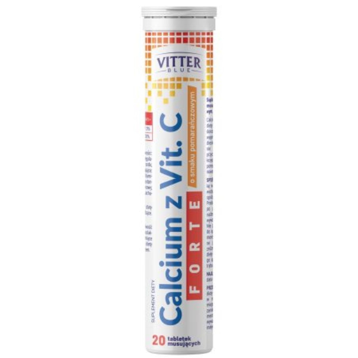 Vitter Blue Calcium z Vit. C - Wapń z Witaminą C - 20 tabletek musujących