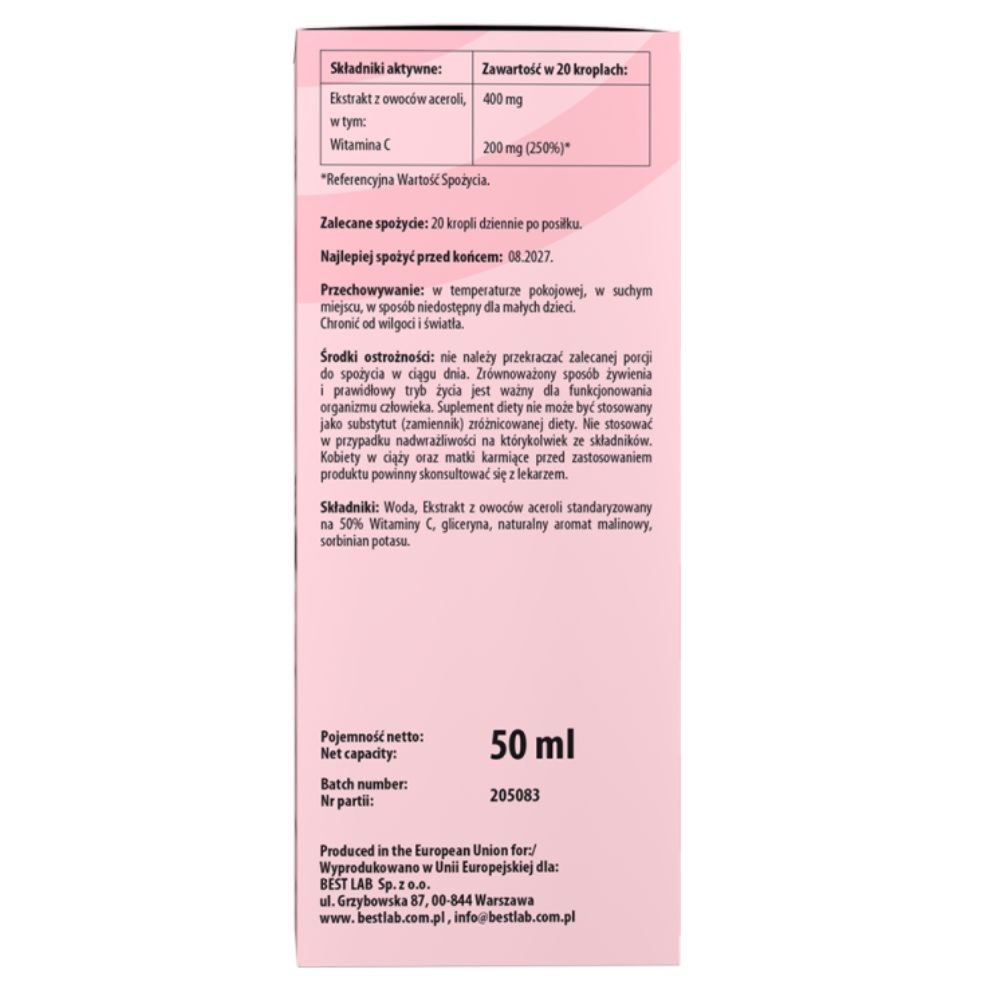 Best Lab Witamina C dla dzieci Best Vitamin C Junior w kroplach