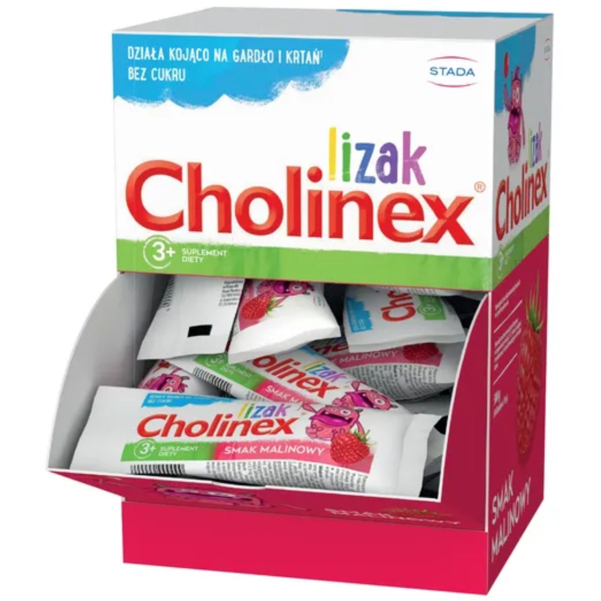 Cholinex Lizaki - smak malinowy - 50 sztuk