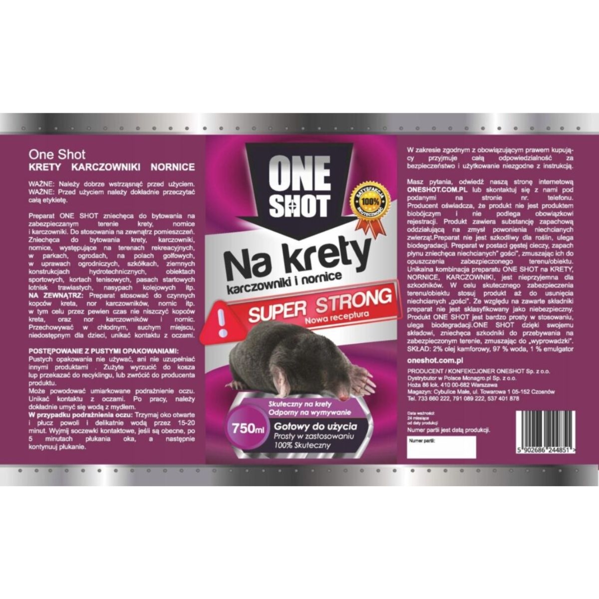 One Shot natural - żel na krety - 750 ml