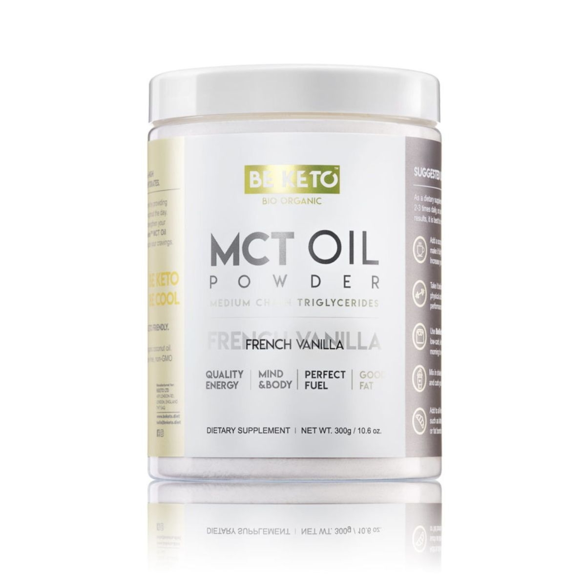 BeKeto Olej MCT w proszku 300g - Francuska Wanilia