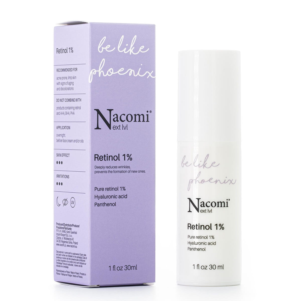 Serum do twarzy przeciwzmarszczkowe Nacomi Next level retinol 1% - 30 ml