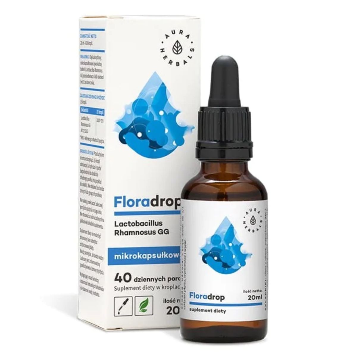 Aura herbals Floradrop Lactobacillus Rhamnosus - Zdrowe jelita - 20ml