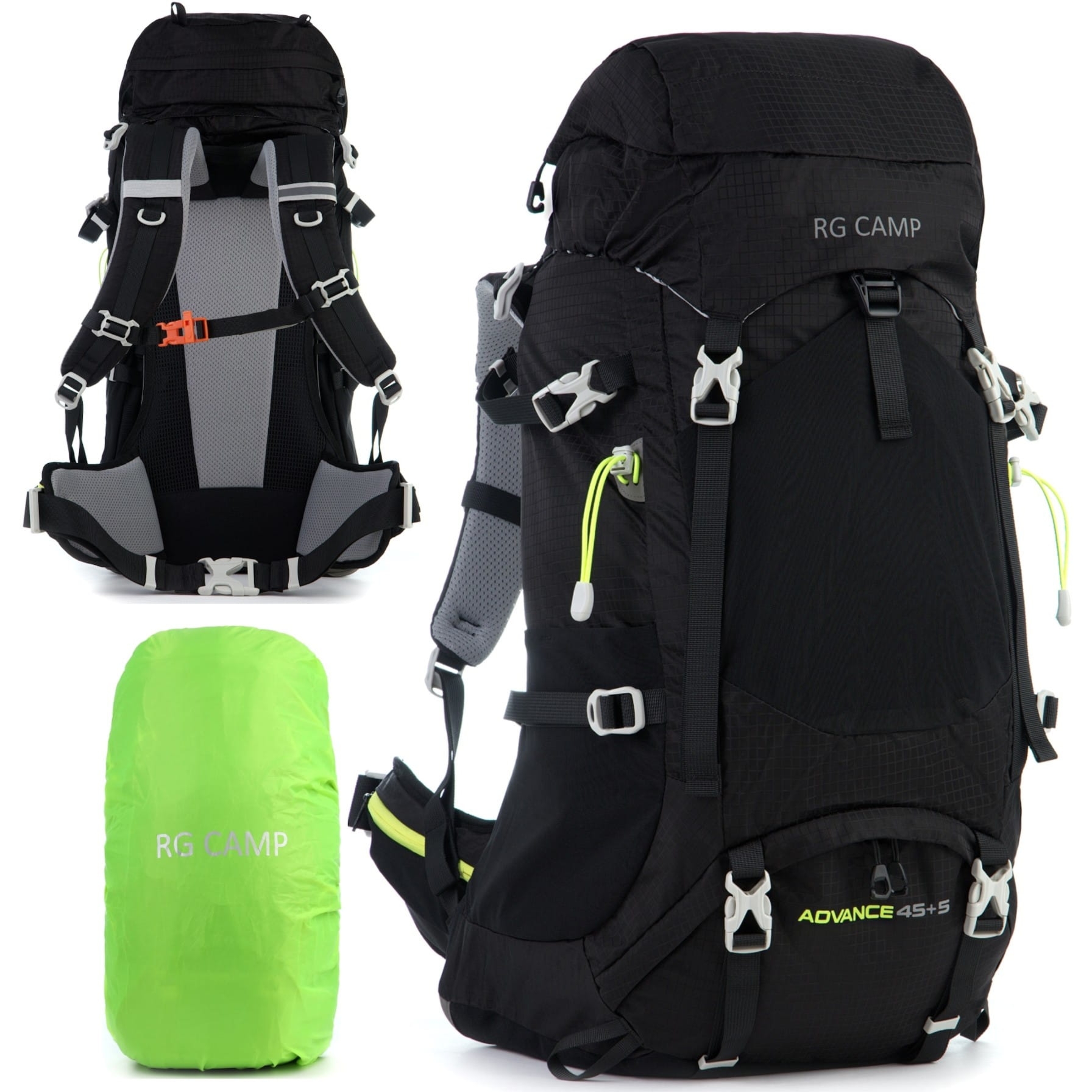 Plecak turystyczny trekkingowy 50L RG CAMP Advance 45+5L - czarny