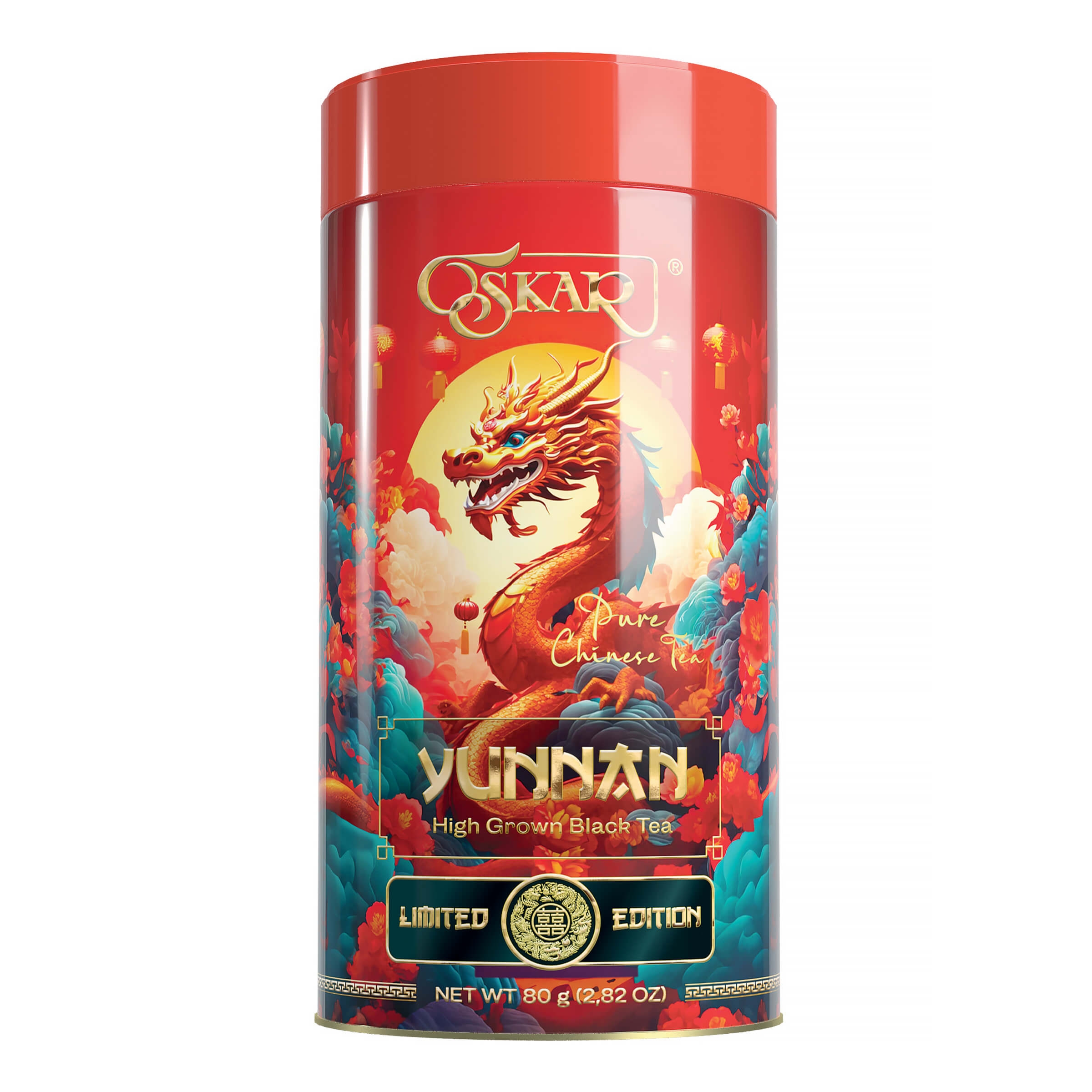 Czarna herbata Oskar Yunnan 80g, w puszce - Festive