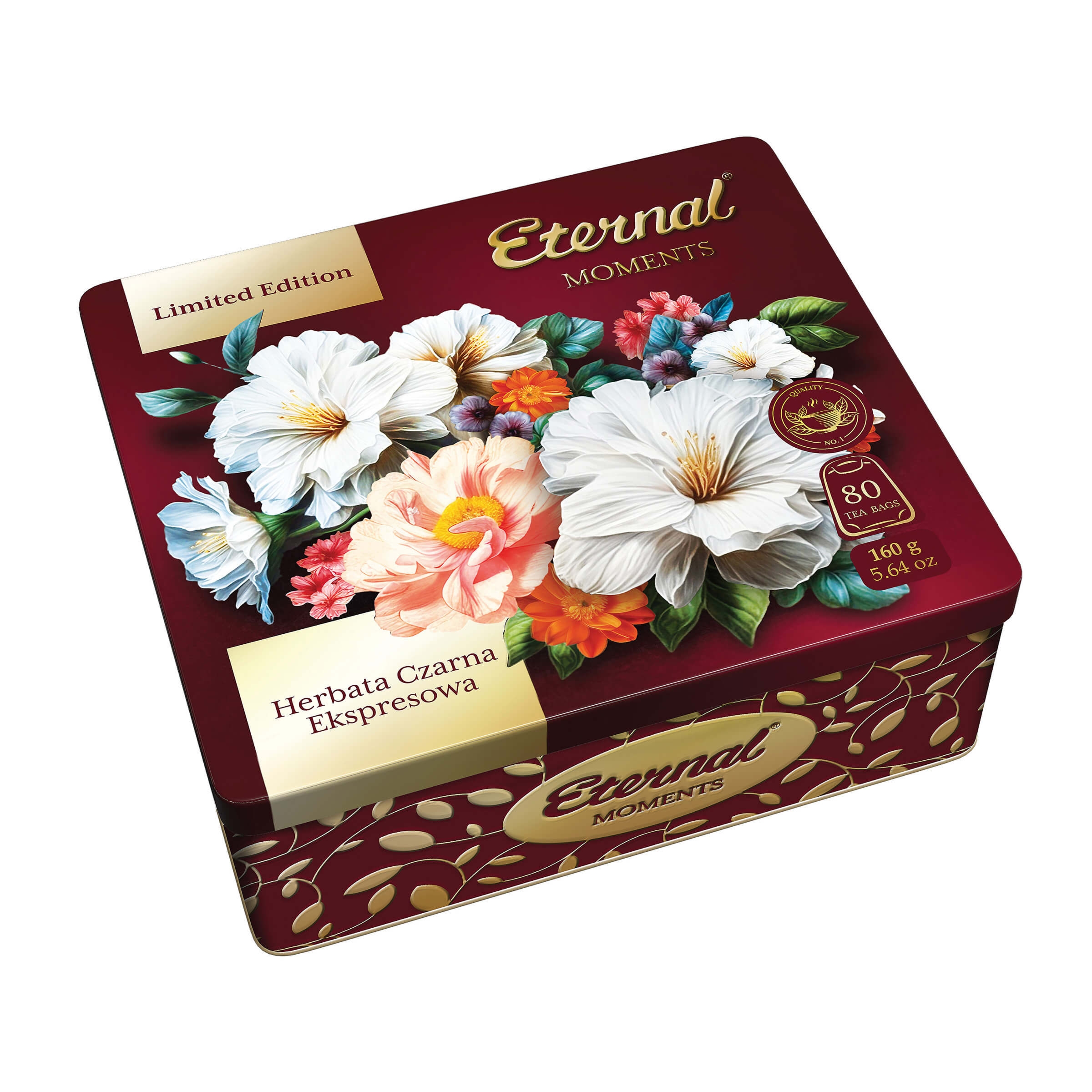 Herbata czarna w torebkach Eternal Moments 80 torebek w metalowej puszce READ