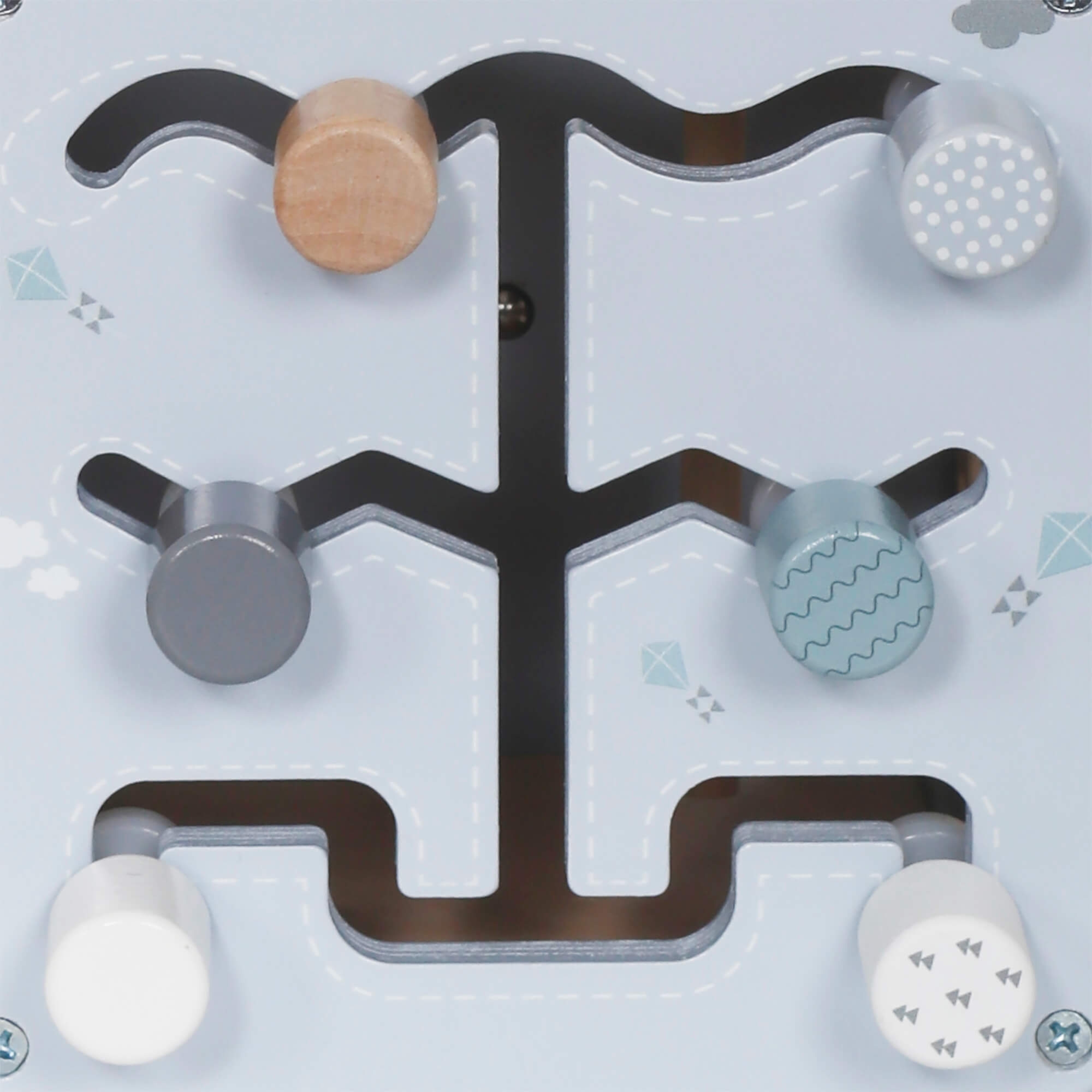 Drewniana kostka manipulacyjna niebieska