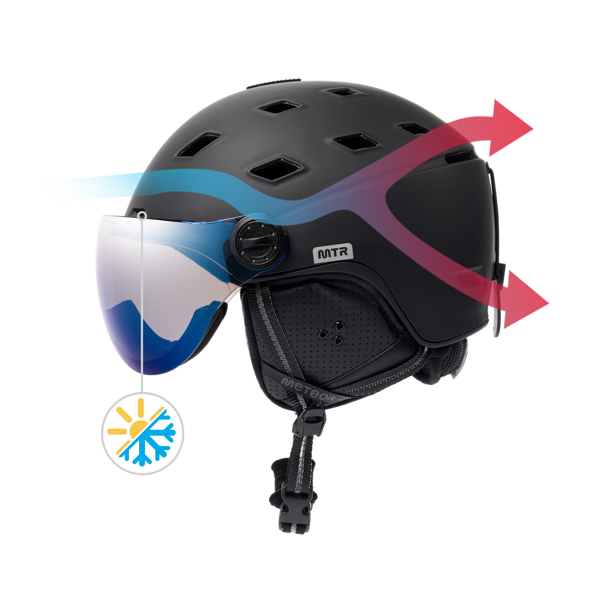 Kask narciarski Meteor Glide M 55-58 cm czarny