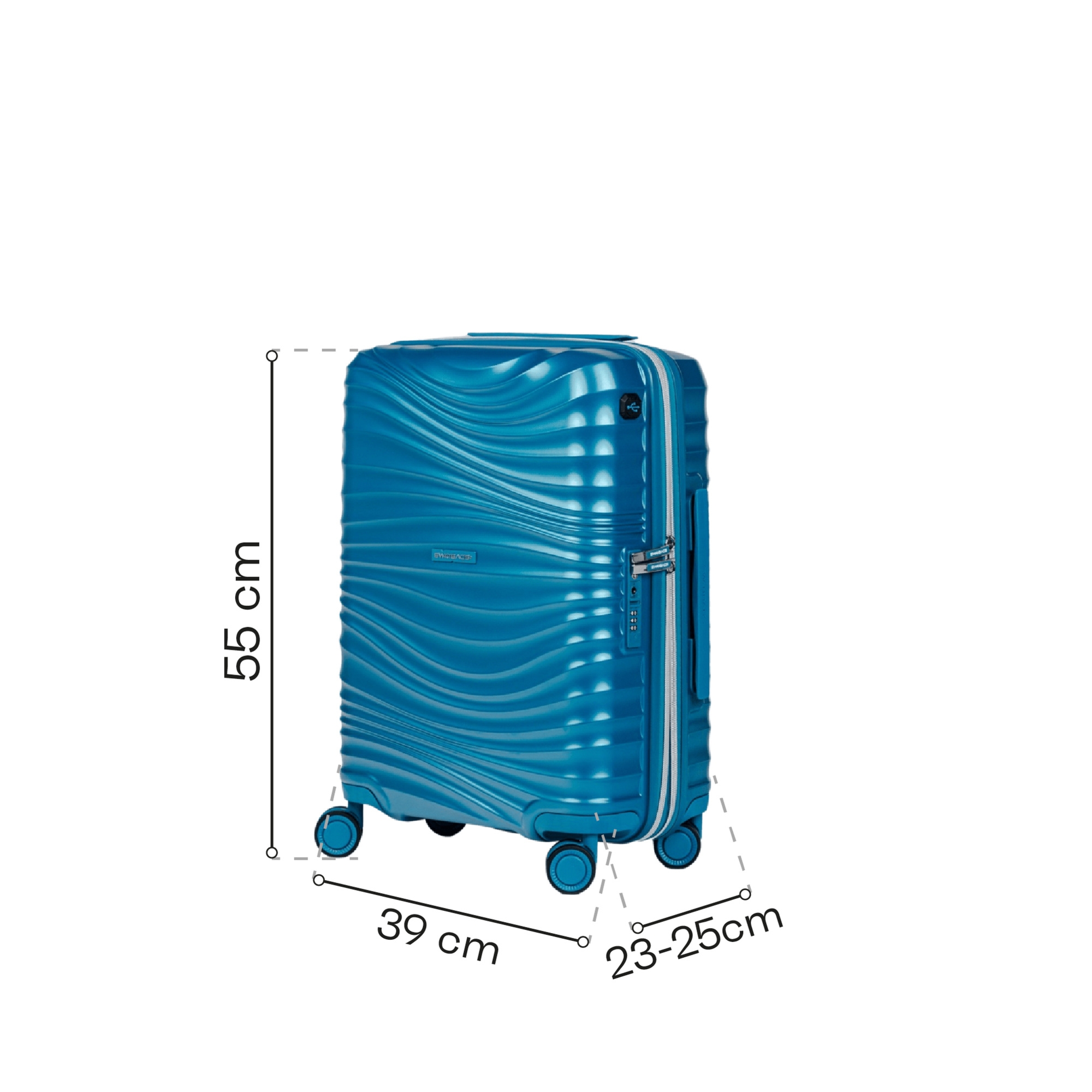 Walizka kabinowa SwissBags Cruise 55 cm turkusowy