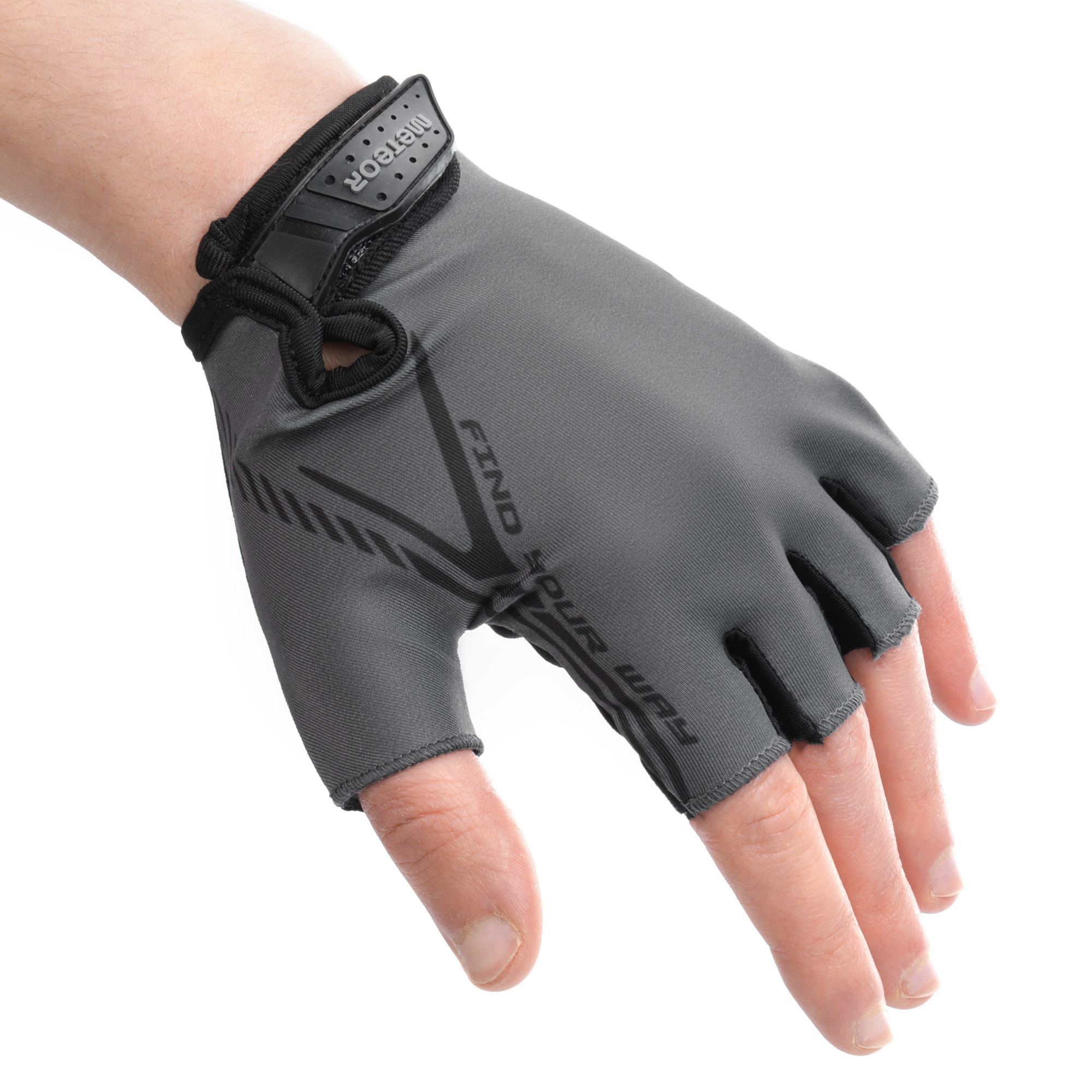 Rękawiczki rowerowe Meteor MX10 S czarny/szary