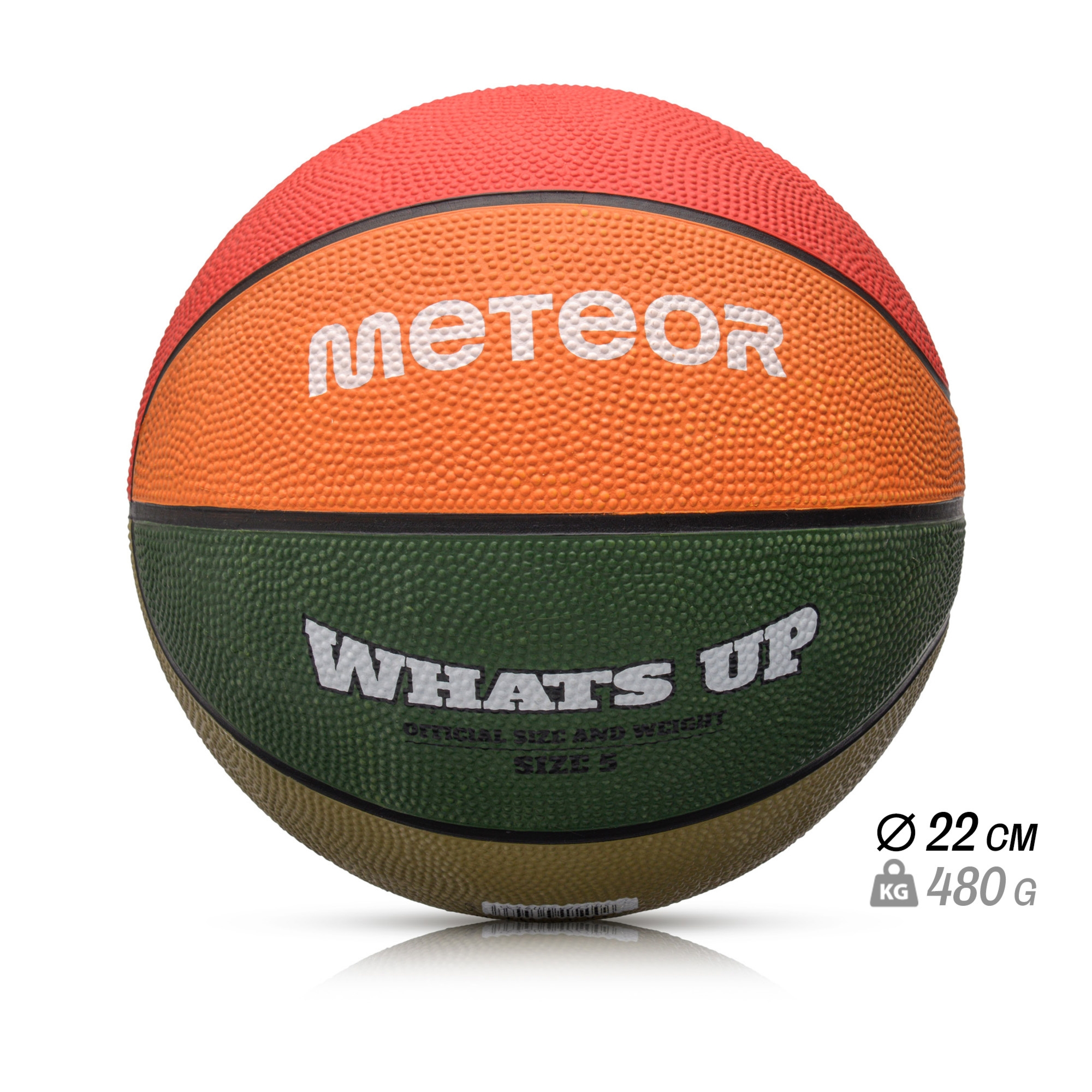 Piłka do koszykówki Meteor What’s up 5 zielony/pomarańczowy