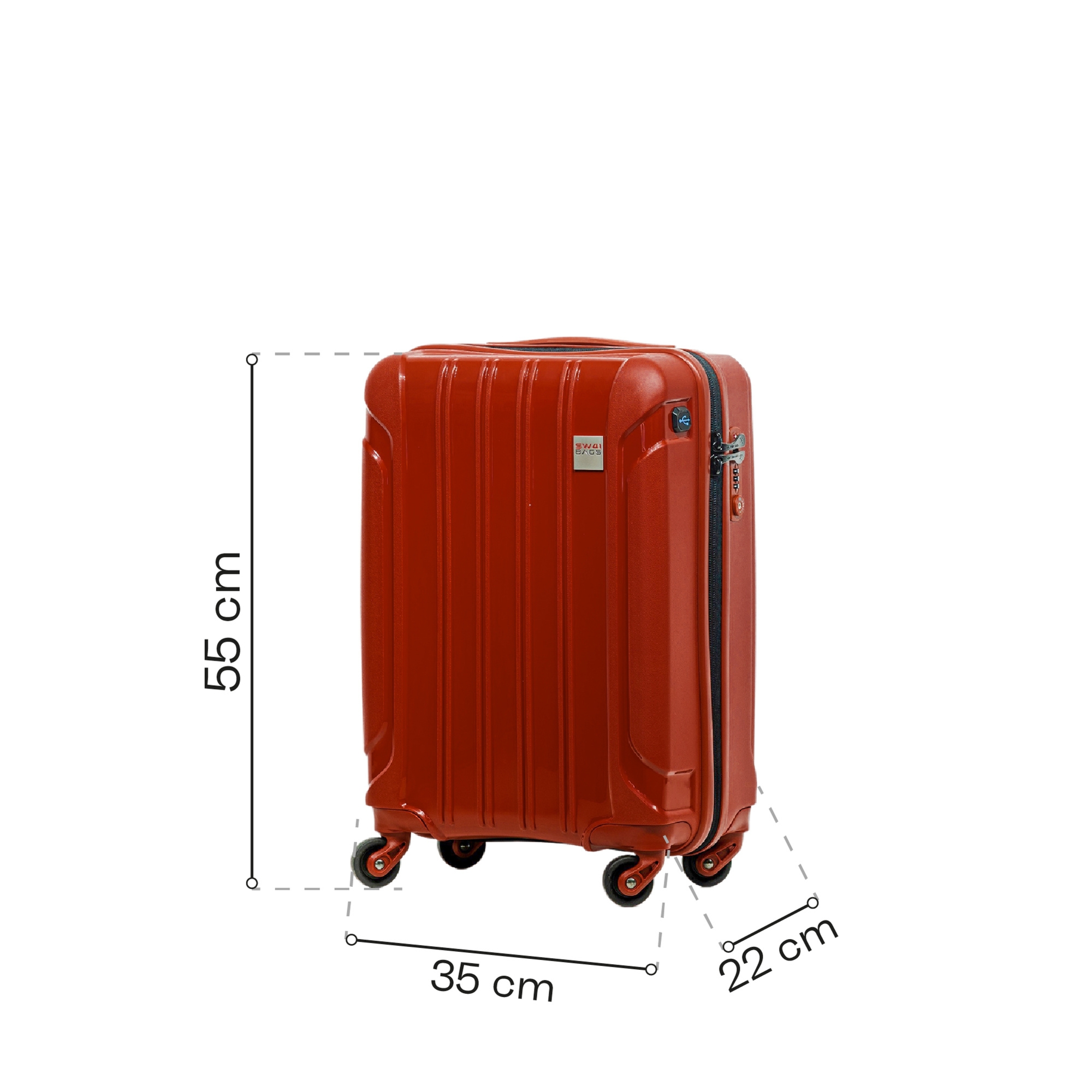 Walizka kabinowa SwissBags Tourist 55 cm czerwony