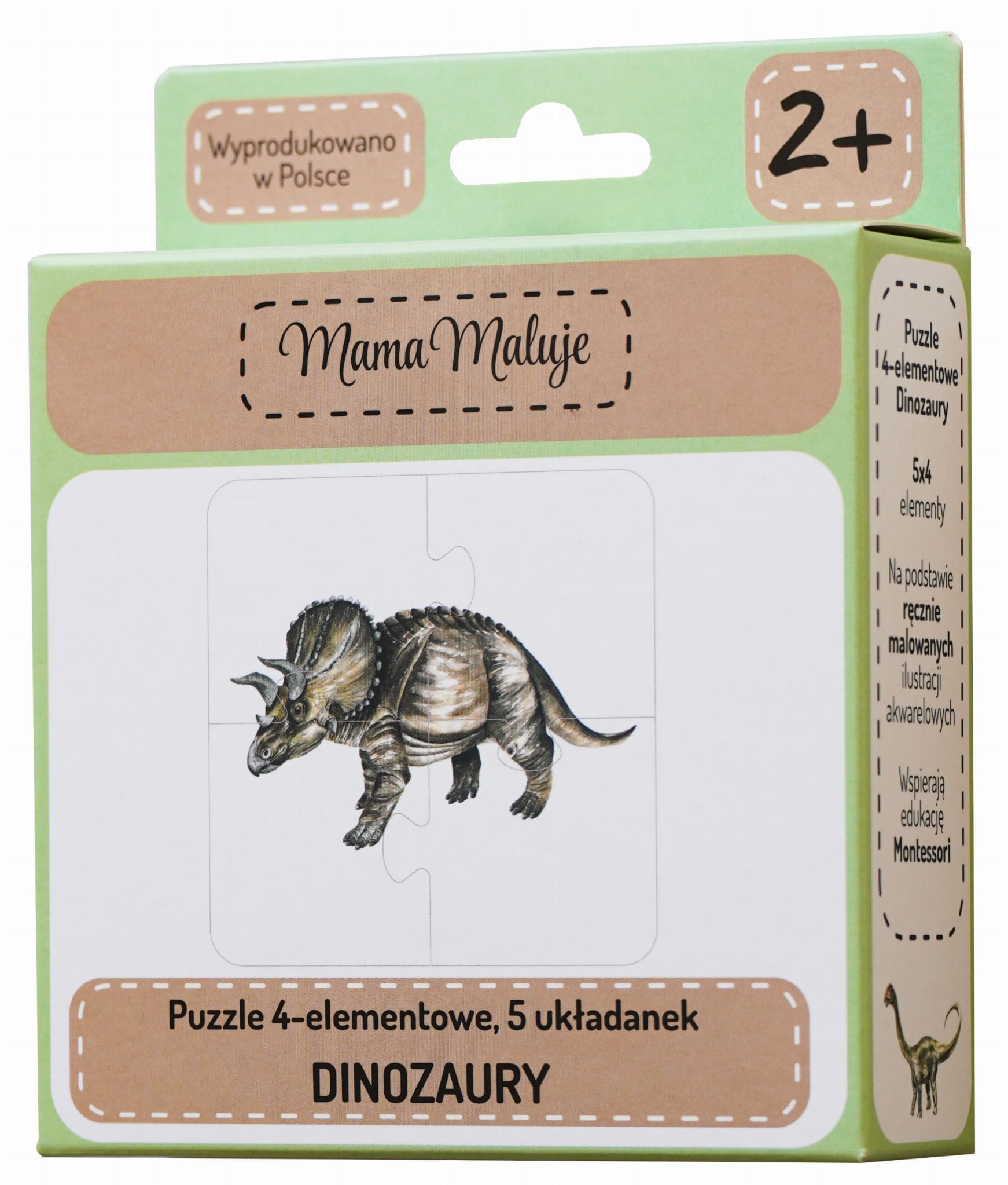 Puzzle dla małych dzieci 4-elementowe Dinozaury