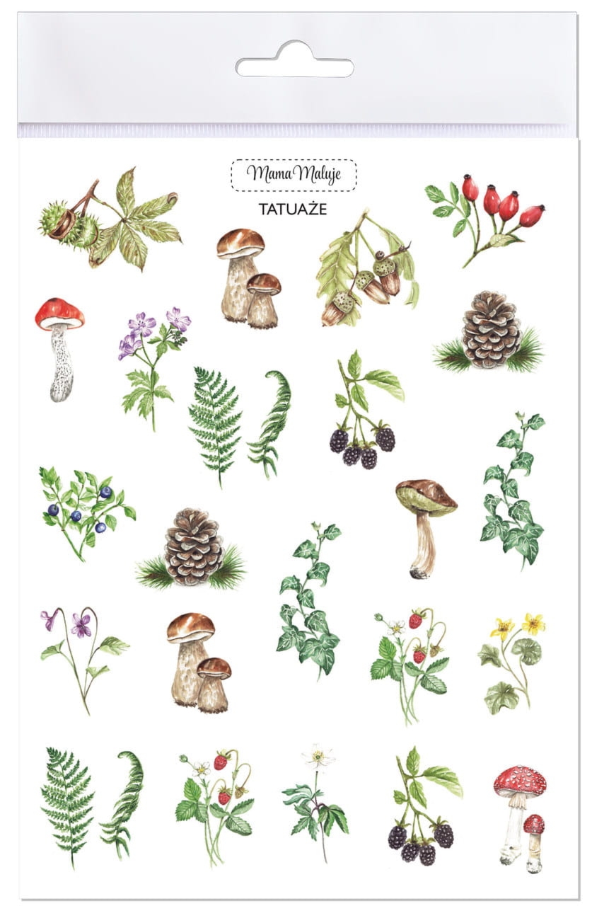 Tatuaże zmywalne dla dzieci Leśne botaniczne