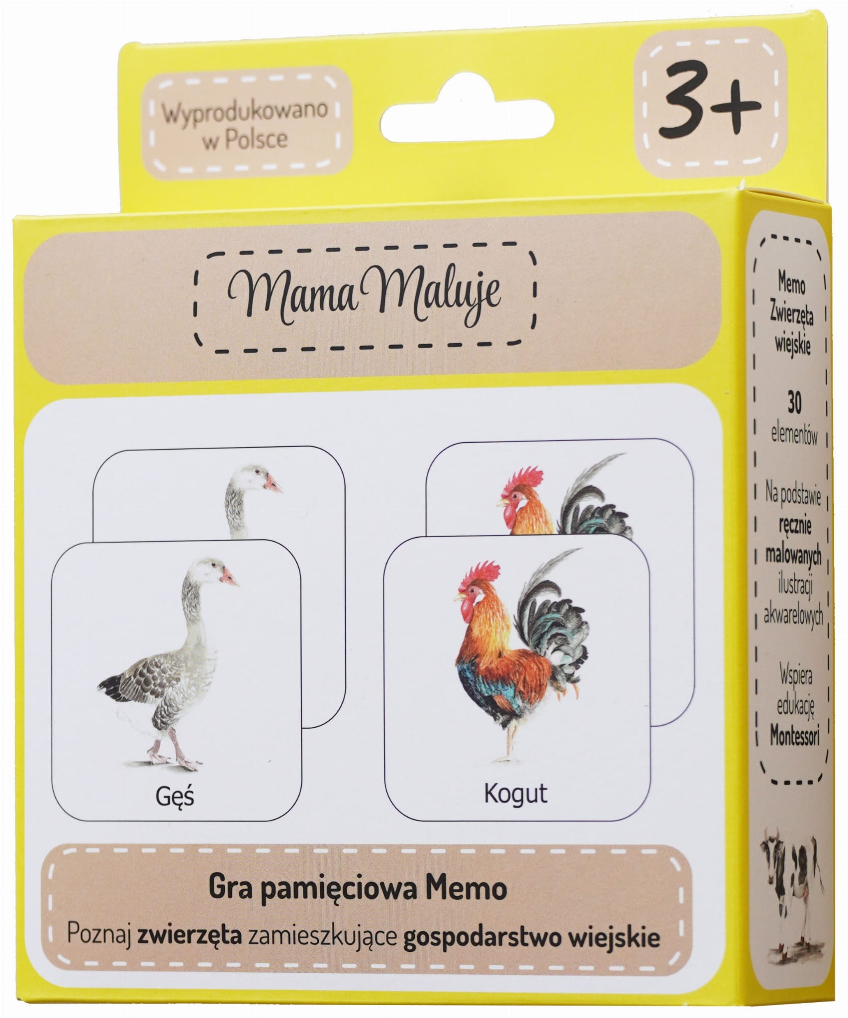 Gra pamięciowa dla dzieci memo Zwierzęta wiejskie