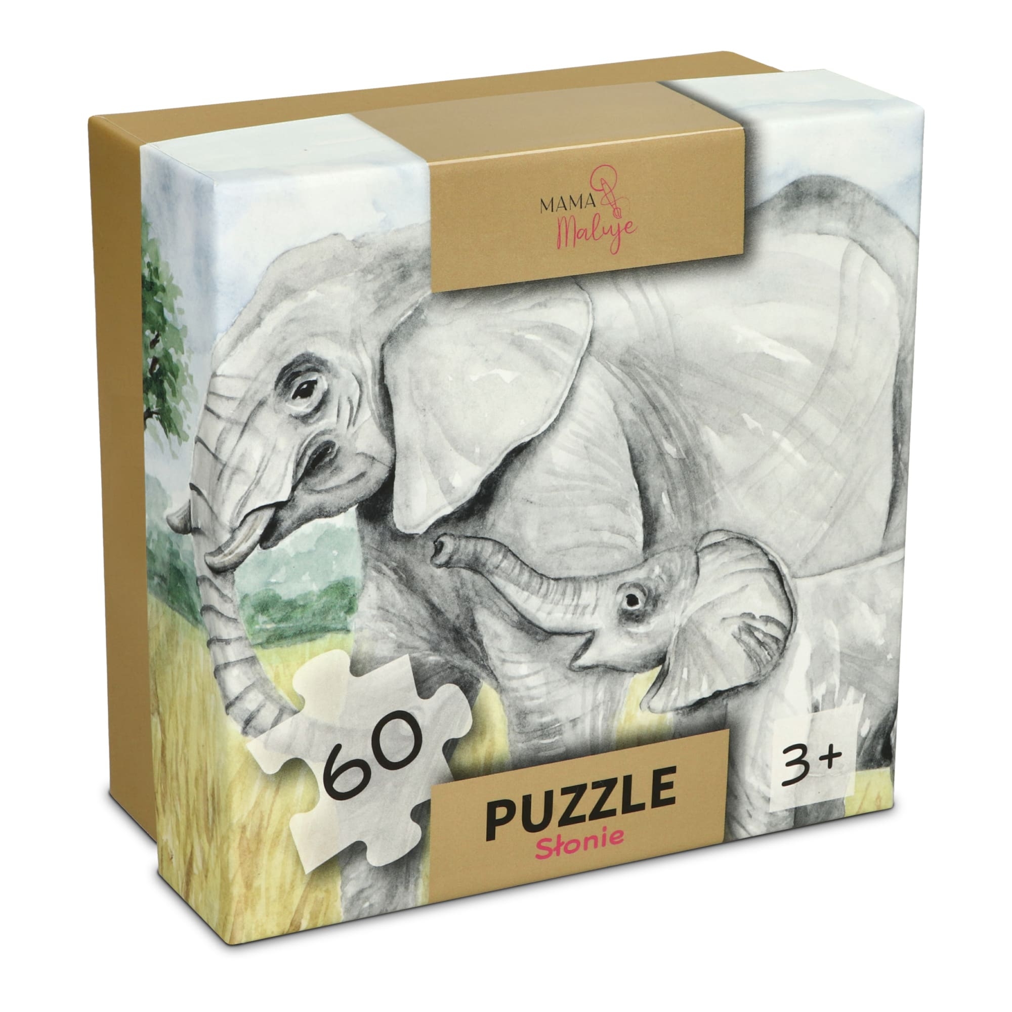 Puzzle dla dzieci 60-elementowe Słonie