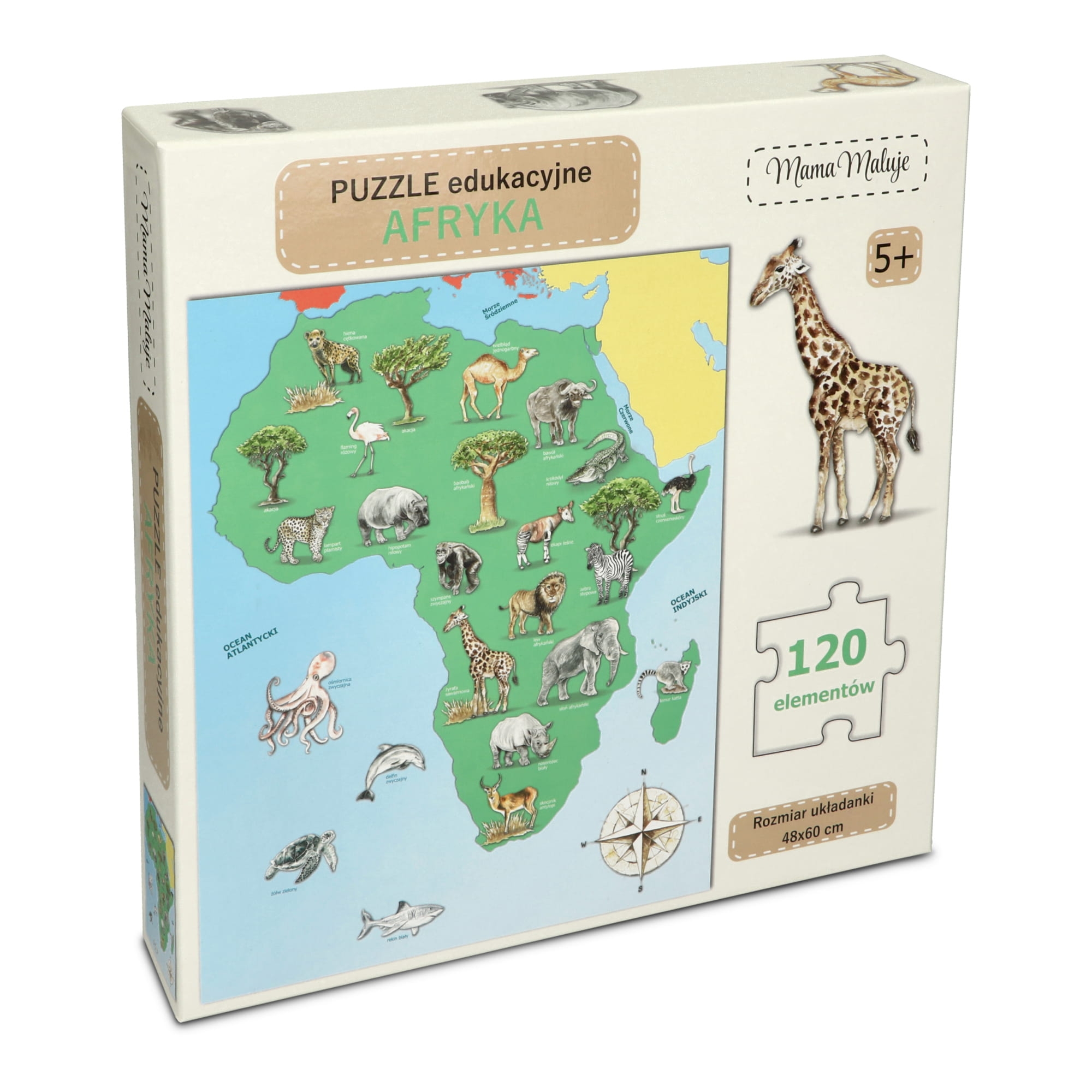 Puzzle edukacyjne Afryka 120 el.