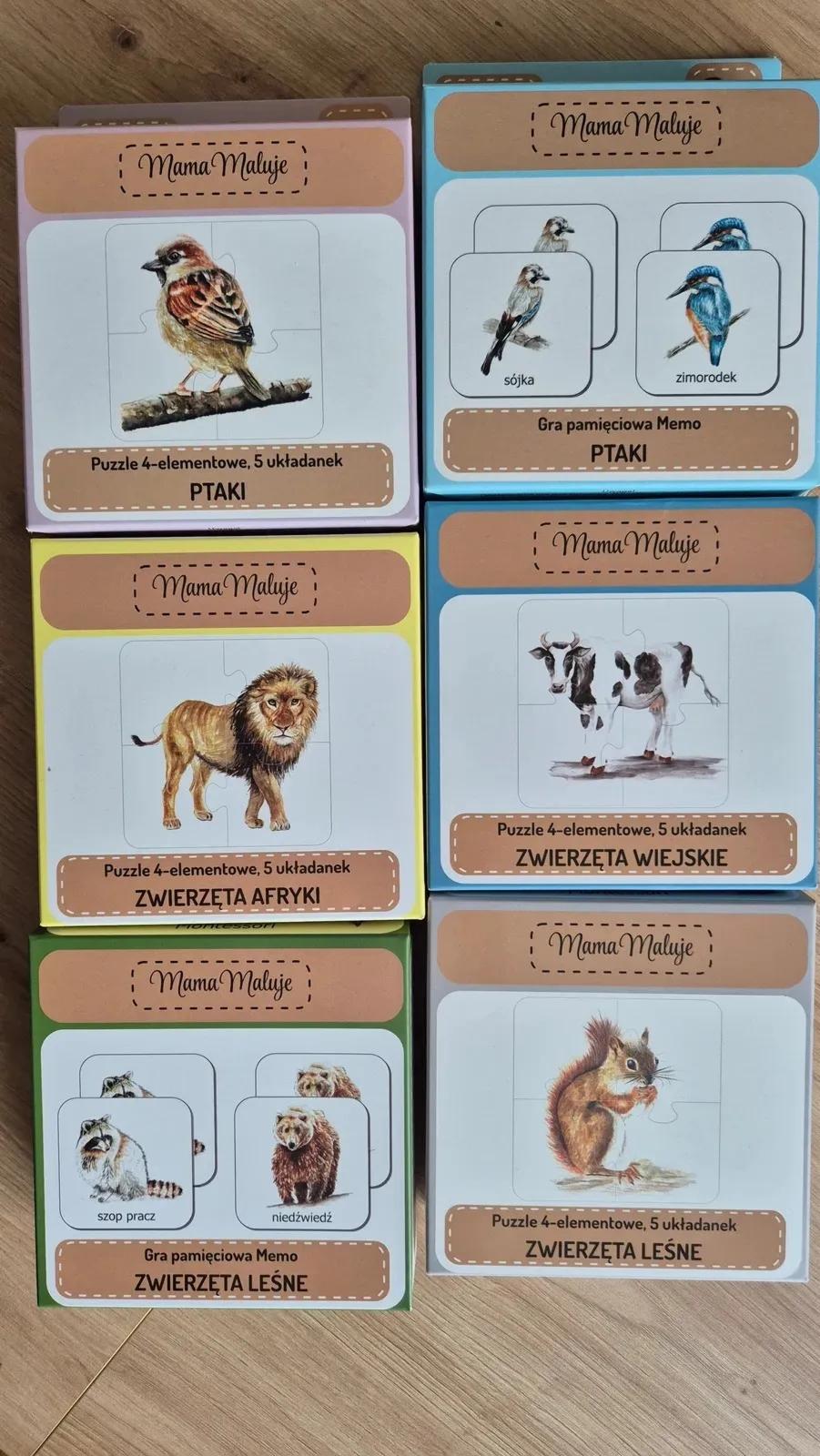 Outlet Puzzle 4-elementowe Zwierzęta leśne
