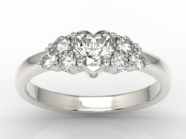 Image of Pierścionek z białego złota z białym topazem Swarovski i cyrkoniami BP-54B-C