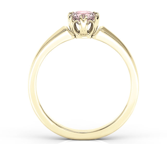 Pierścionek zaręczynowy z żółtego złota z morganitem BP-2140Z