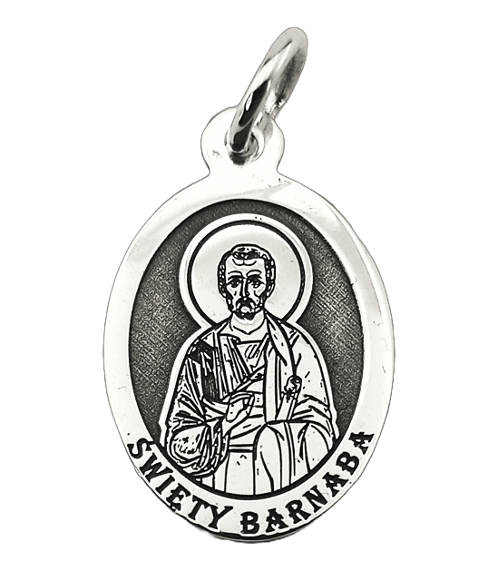 Medalik srebrny z wizerunkiem w. Barnaby